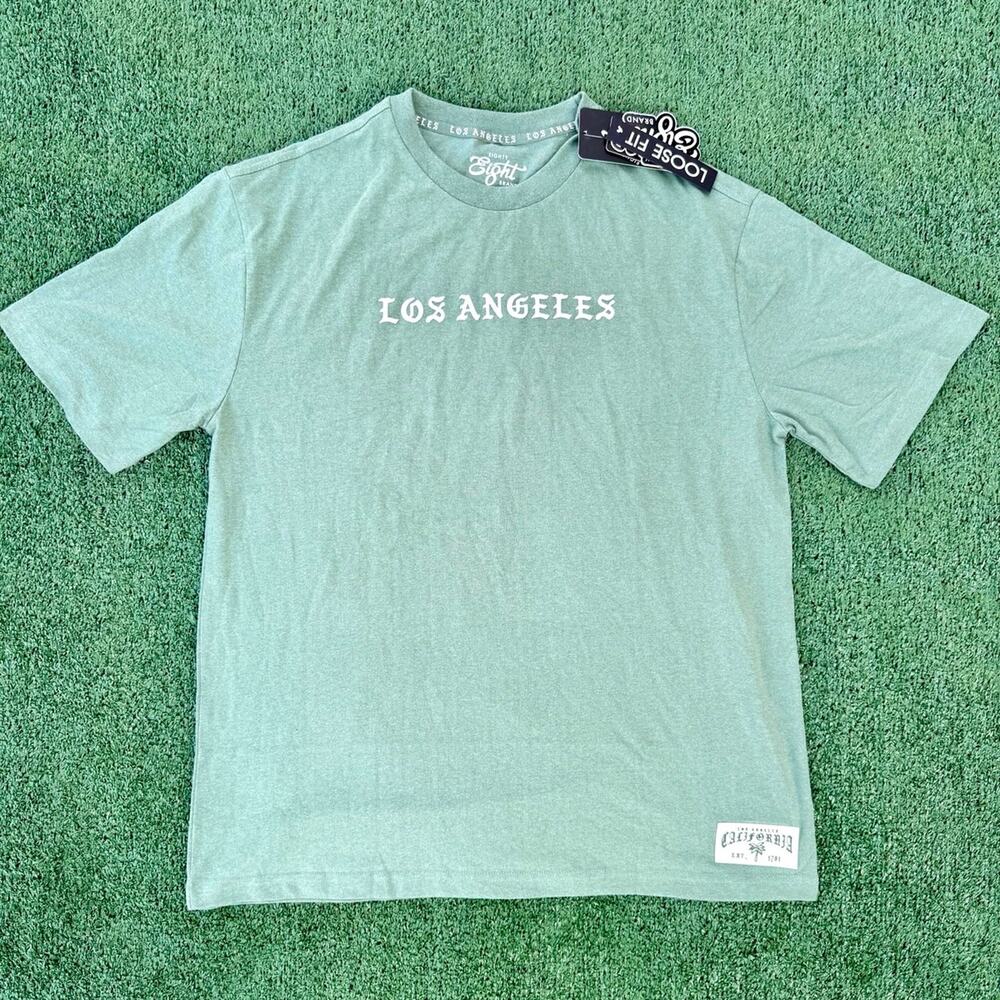 Eighty Eight Brand Los Angeles California T Shirt Seafoam Green Tee New With Tag